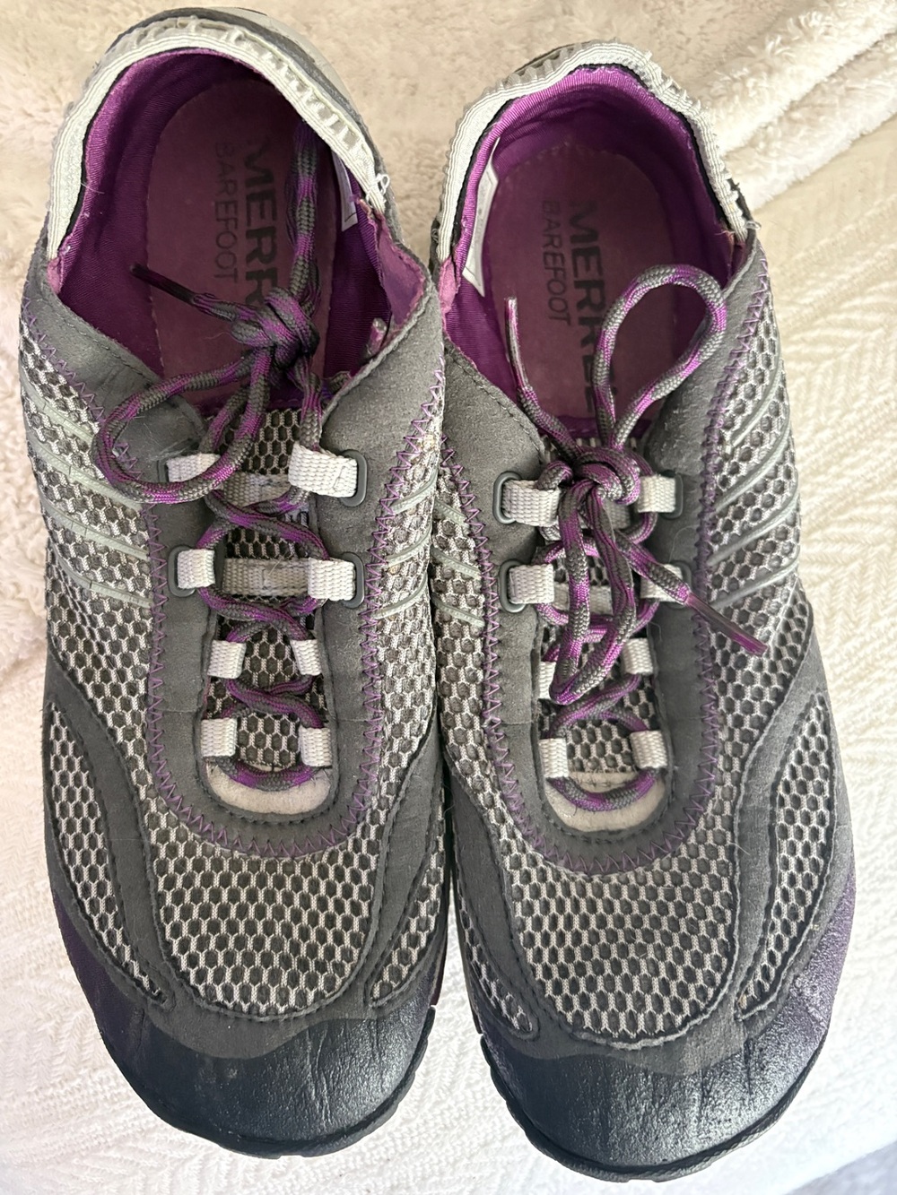 Merrell Women’s Gray and Purple Mesh Athletic Sneakers